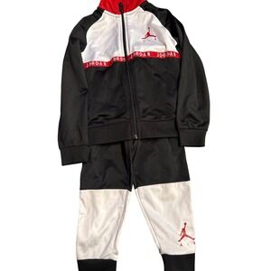Jordan Tracksuit Set - Red Black White - Infant Toddler Kids Activewear